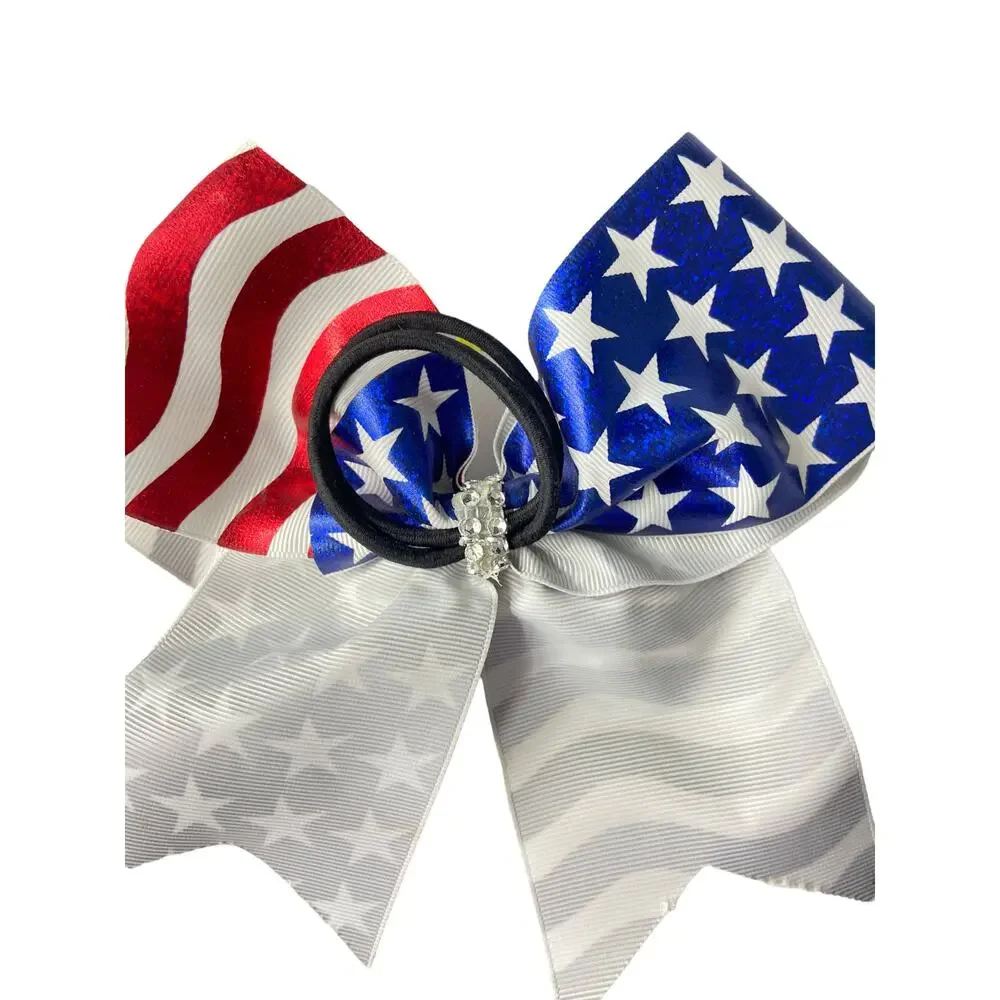 Unbranded Girls' American Flag Bow Tie Hair Accessory
